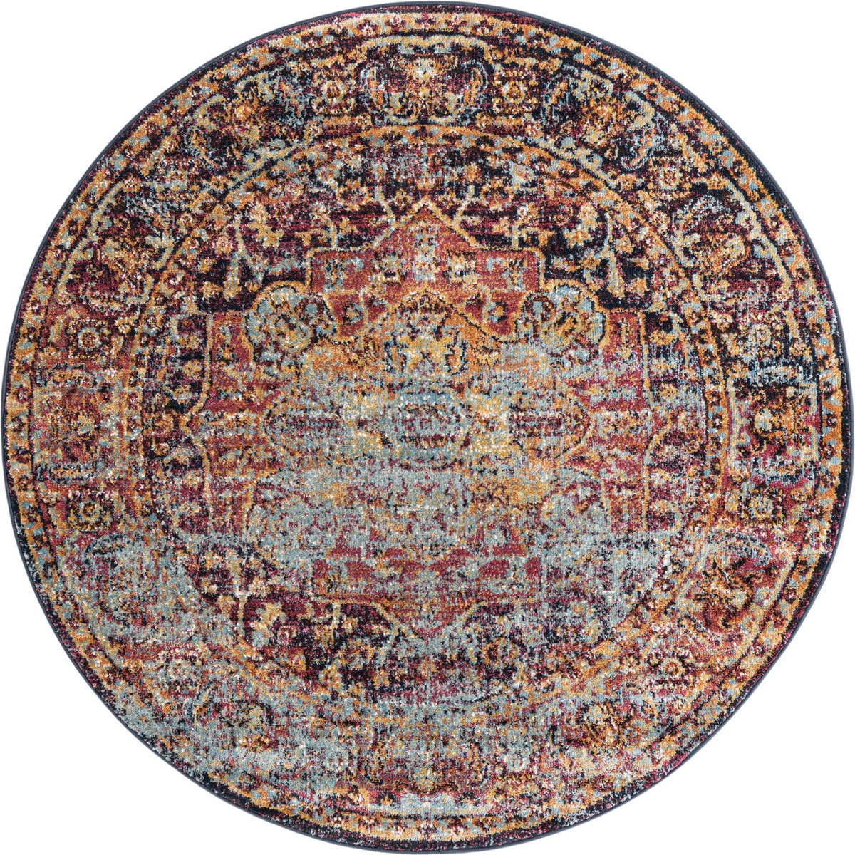 Charleston Elegance Collection Area Rug -  Summerville Round Rust Red  lifestyle 6