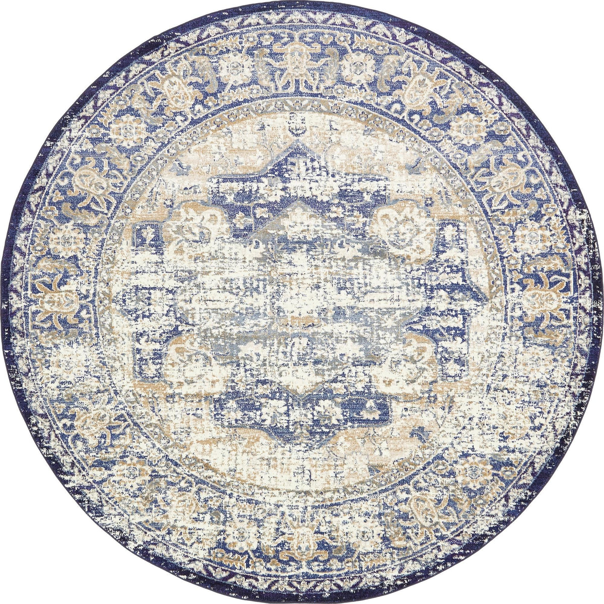 Charleston Elegance Collection Area Rug -  Summerville Round Blue  lifestyle 4