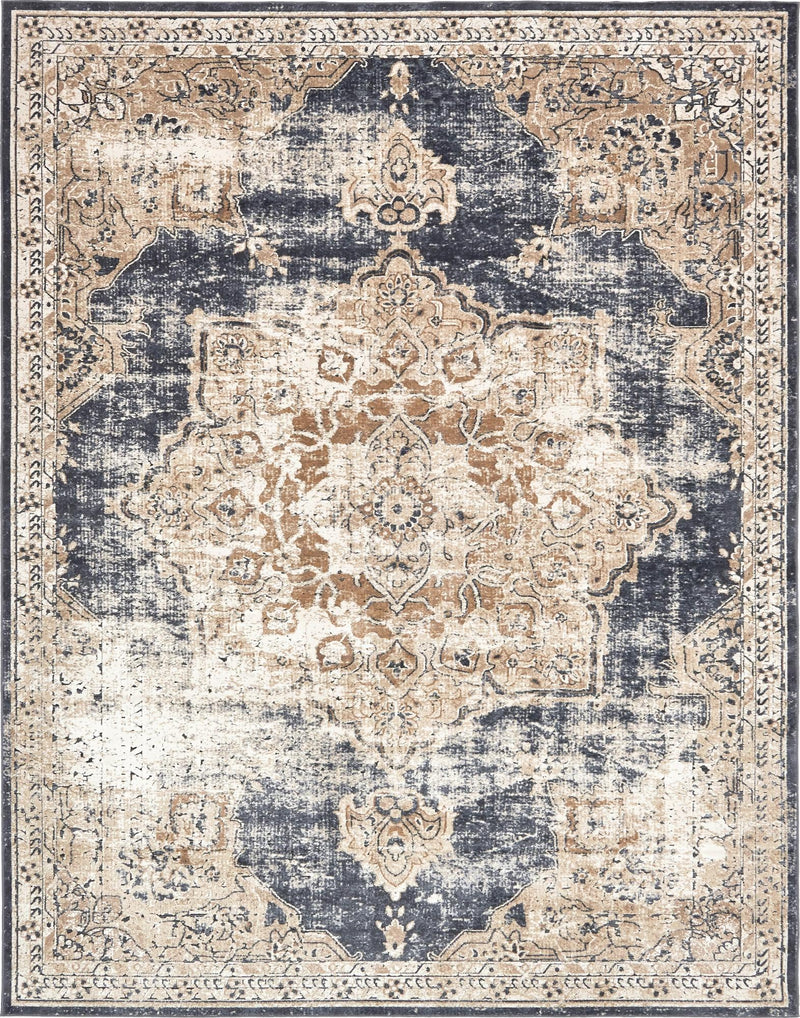 Coastal Manor Collection Area Rug -  Pelican Rectangle Dark Blue  lifestyle 3