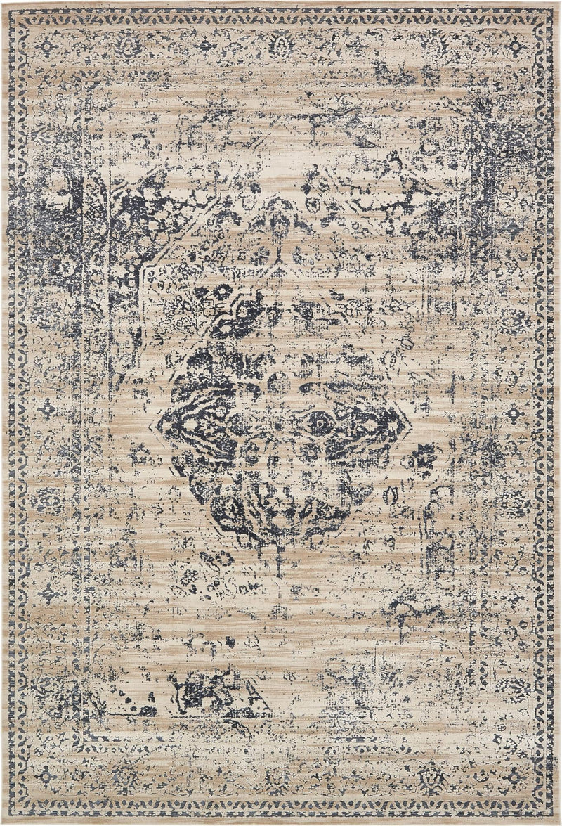 Coastal Manor Collection Area Rug -  Dunes Rectangle Dark Blue Main