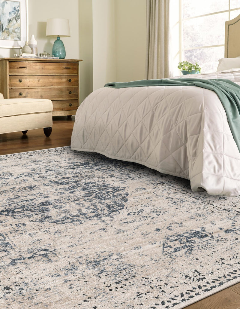 Coastal Manor Collection Area Rug -  Dunes Rectangle Dark Blue  lifestyle 3
