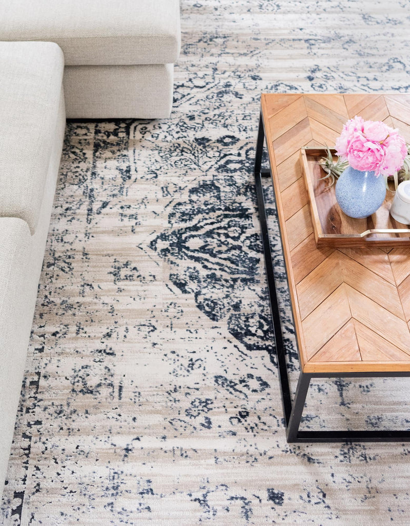 Coastal Manor Collection Area Rug -  Dunes Rectangle Dark Blue  lifestyle 4