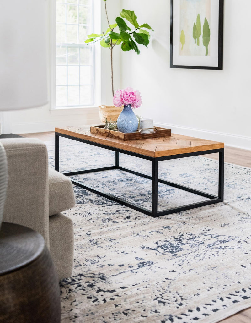 Coastal Manor Collection Area Rug -  Dunes Rectangle Dark Blue  lifestyle 6