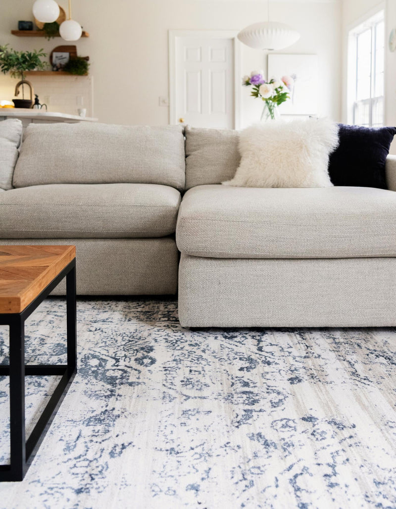 Coastal Manor Collection Area Rug -  Dunes Rectangle Dark Blue  lifestyle 7