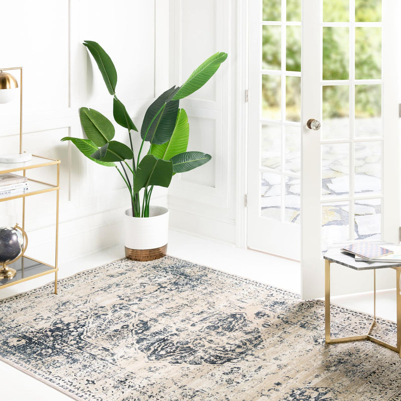 Coastal Manor Collection Area Rug -  Dunes Rectangle Dark Blue  lifestyle 21
