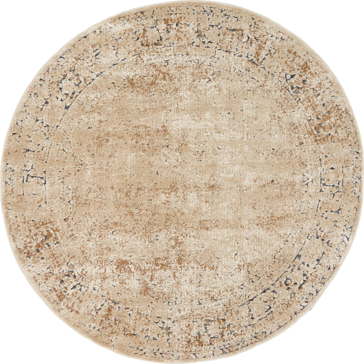 Coastal Manor Collection Area Rug -  Marina Round Beige  lifestyle 95