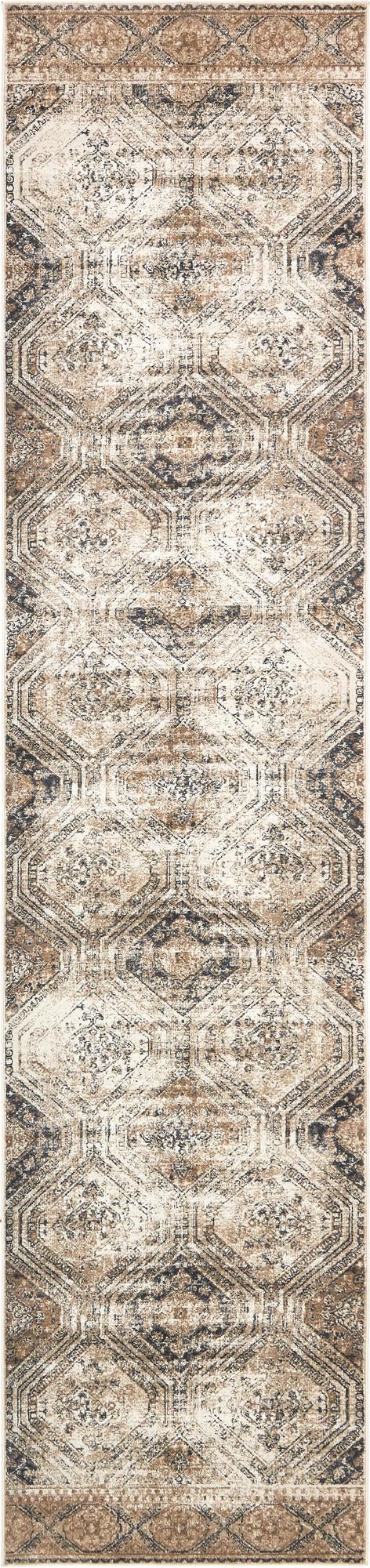 Coastal Manor Collection Area Rug -  Oceanfront Runner Blue Beige  lifestyle 15