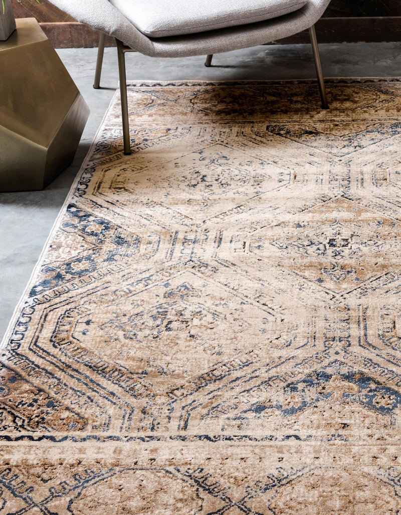 Coastal Manor Collection Area Rug -  Oceanfront Rectangle Blue Beige  lifestyle 4