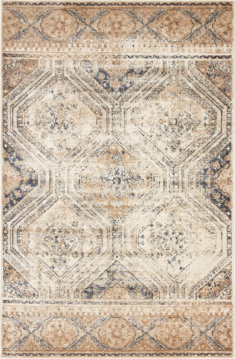 Coastal Manor Collection Area Rug -  Oceanfront Rectangle Blue Beige  lifestyle 2