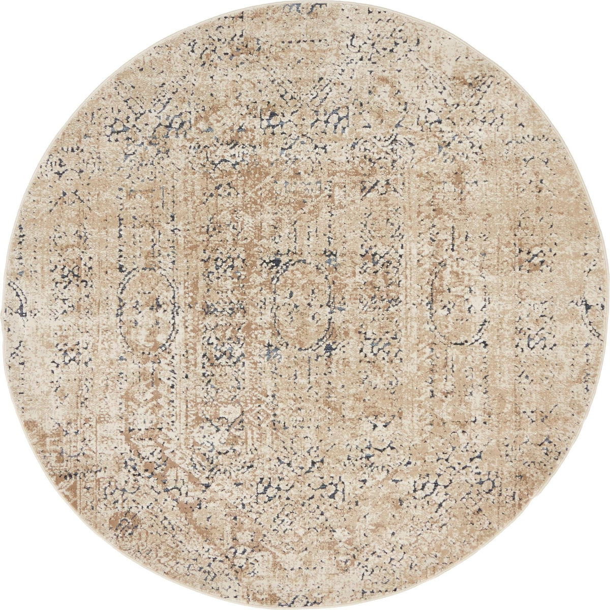 Coastal Manor Collection Area Rug -  Wavecrest Round Beige  lifestyle 83