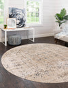 Coastal Manor Collection Area Rug -  Wavecrest Round Beige  lifestyle 55