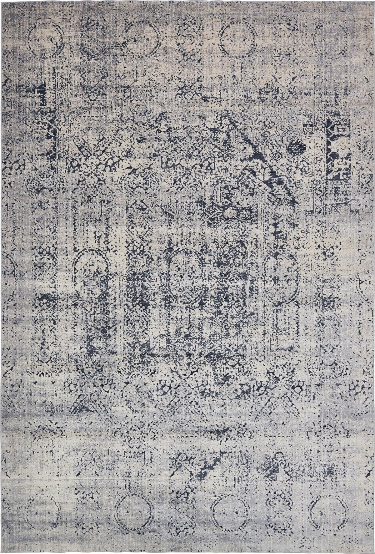 Coastal Manor Collection Area Rug -  Wavecrest Rectangle Gray Main