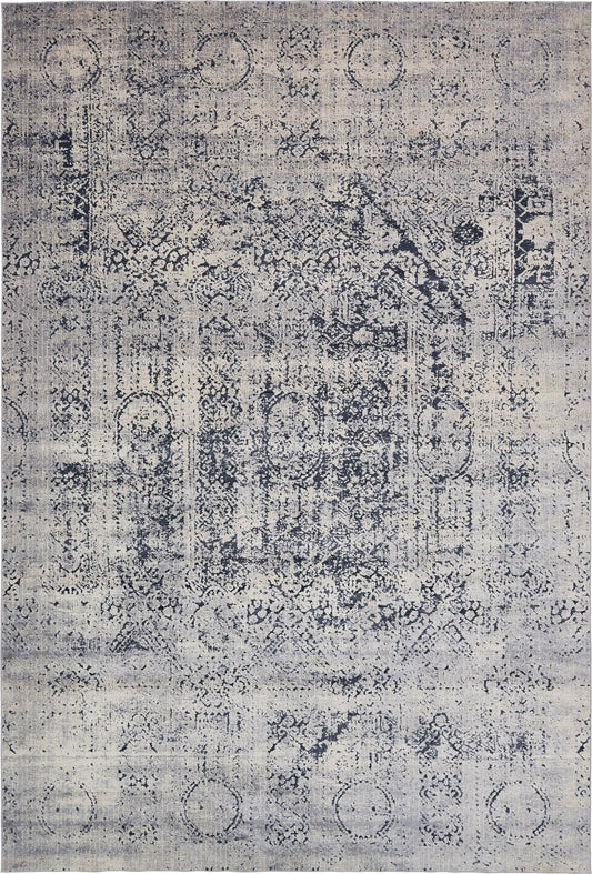 Coastal Manor Collection Area Rug -  Wavecrest Rectangle Gray Main