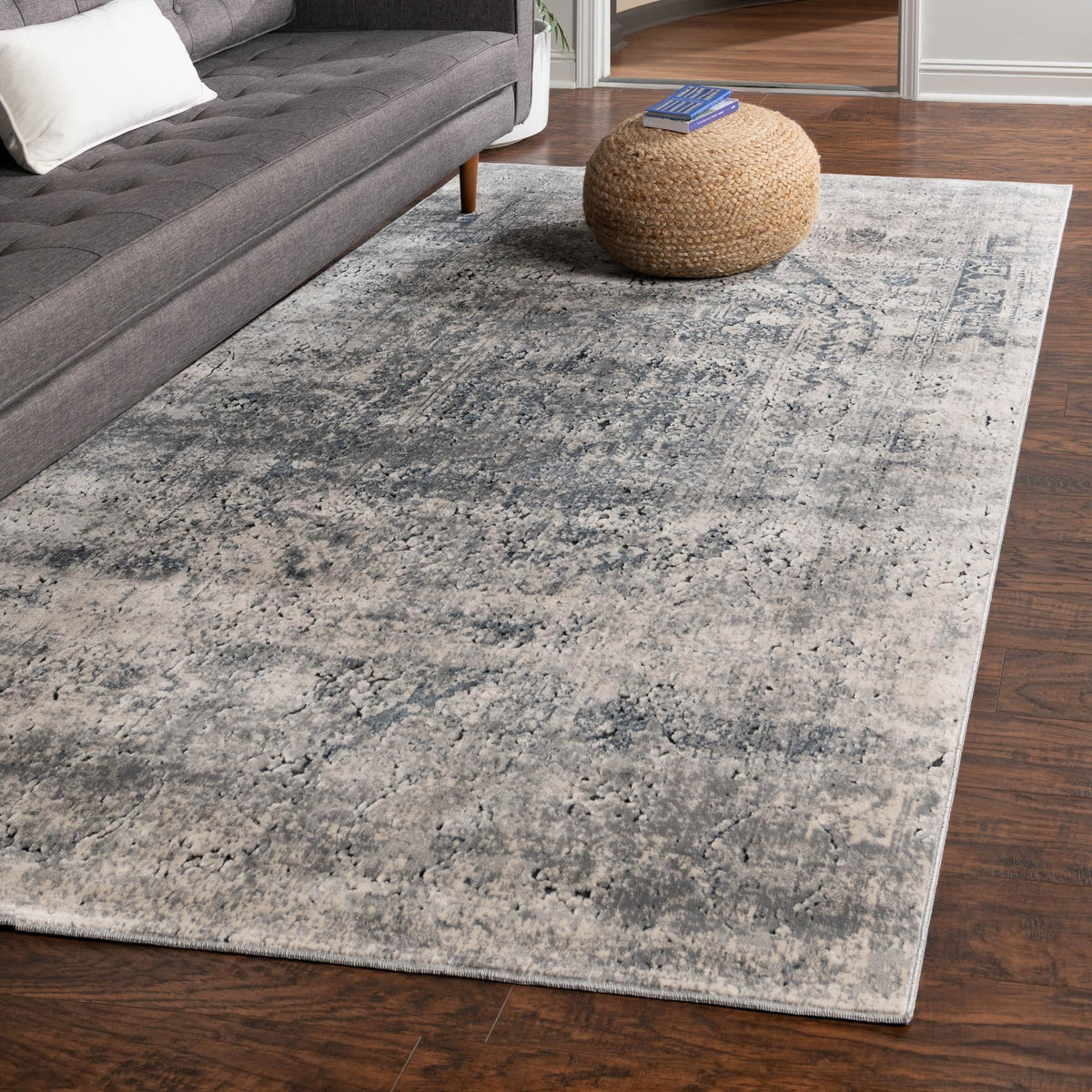 Coastal Manor Collection Area Rug -  Wavecrest Rectangle Gray  lifestyle 31