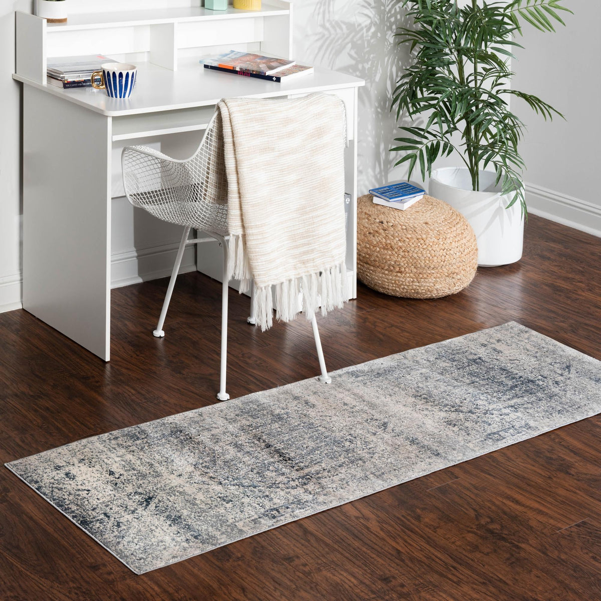 Coastal Manor Collection Area Rug -  Wavecrest Runner Gray  lifestyle 108
