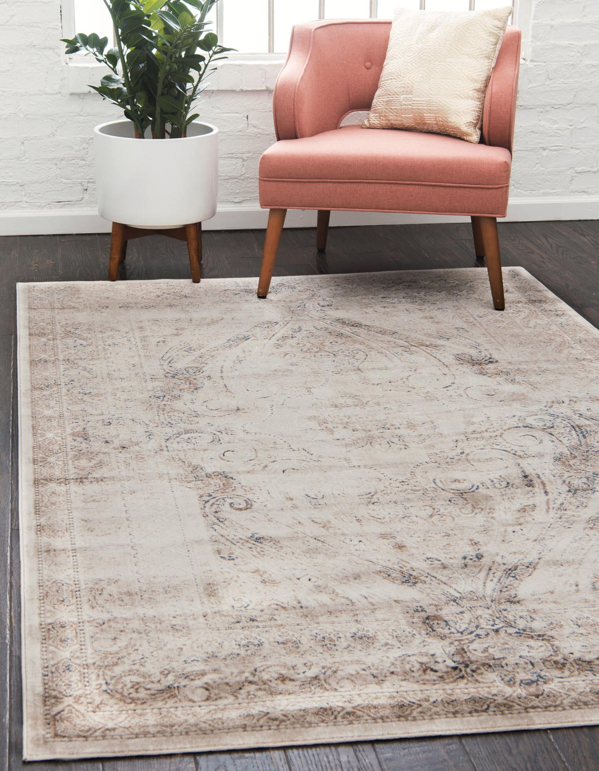 Coastal Manor Collection Area Rug -  Seagrove Rectangle Beige  lifestyle 4
