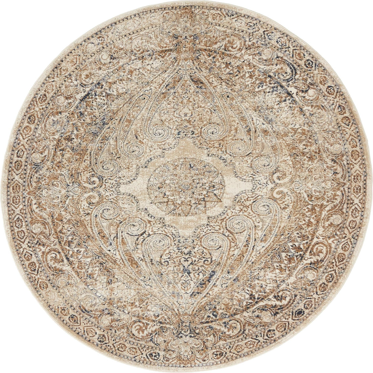 Coastal Manor Collection Area Rug -  Seagrove Round Beige  lifestyle 69
