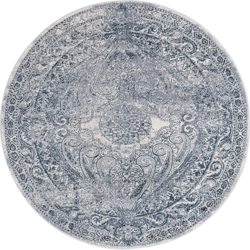 Coastal Manor Collection Area Rug -  Seagrove Round Dark Blue  lifestyle 36