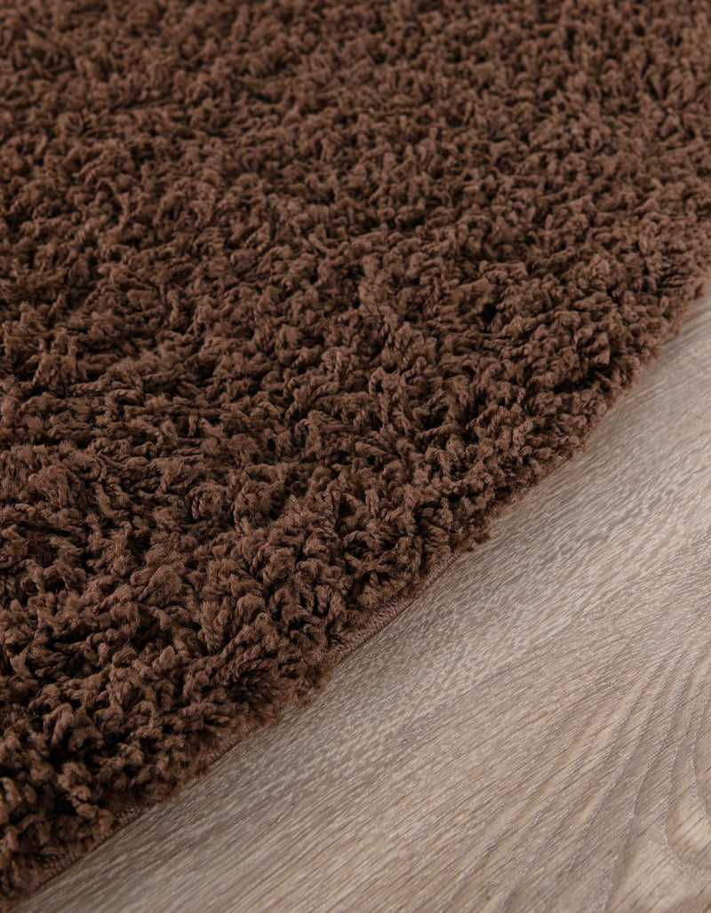 Plush Oasis Collection Area Rug - Serenity (Chocolate Brown) Round Chocolate Brown  lifestyle 22