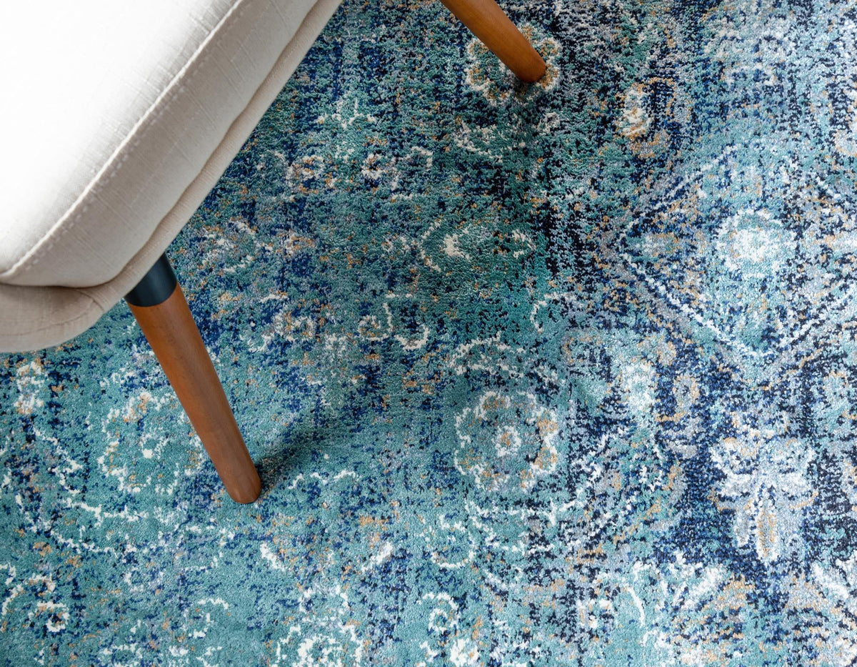 Charleston Elegance Collection Area Rug -  Magnolia Rectangular Teal  lifestyle 26