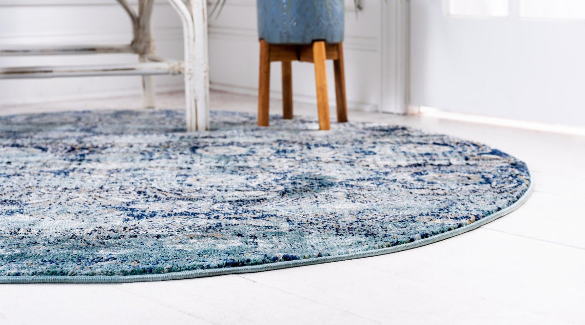 Charleston Elegance Collection Area Rug -  Magnolia Round Teal  lifestyle 22