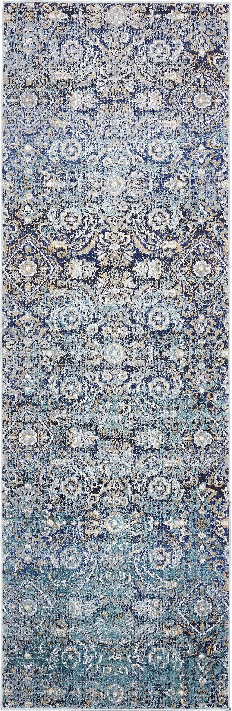 Charleston Elegance Collection Area Rug -  Magnolia Runner Teal  lifestyle 14