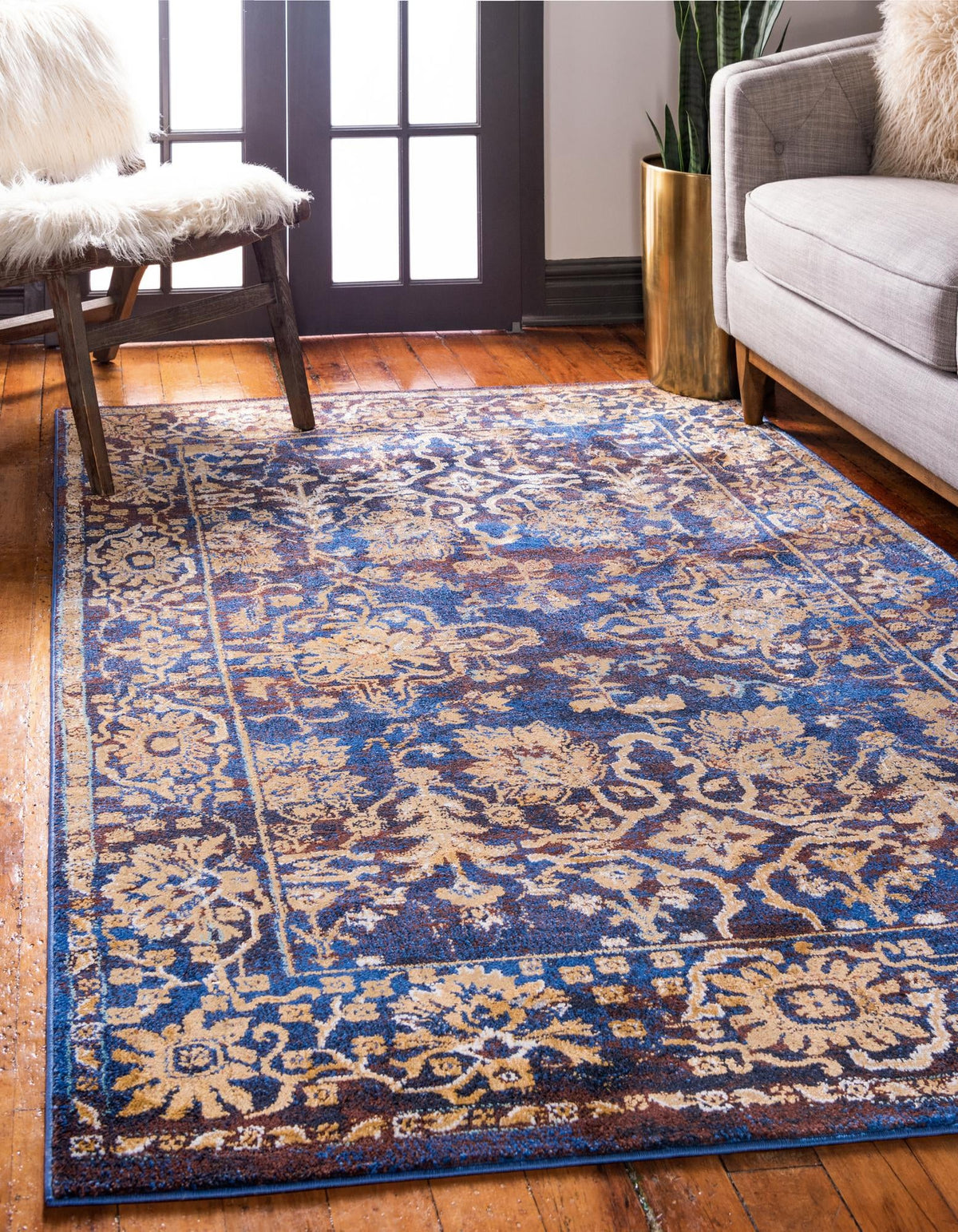 Charleston Elegance Collection Area Rug -  Bluffton Rectangle Dark Blue  lifestyle 2