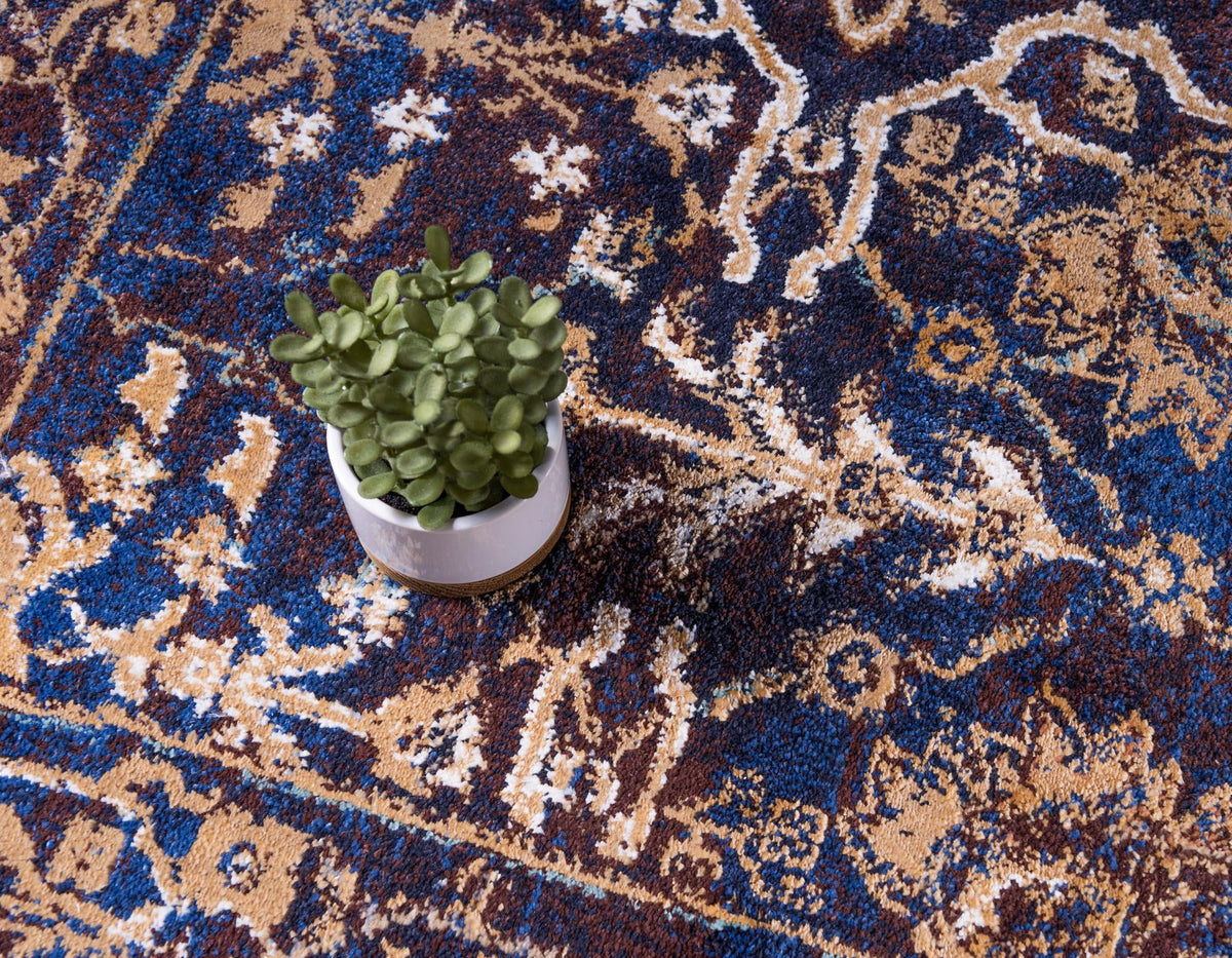 Charleston Elegance Collection Area Rug -  Bluffton Rectangle Dark Blue  lifestyle 6