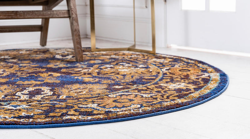 Charleston Elegance Collection Area Rug -  Bluffton Round Dark Blue  lifestyle 24