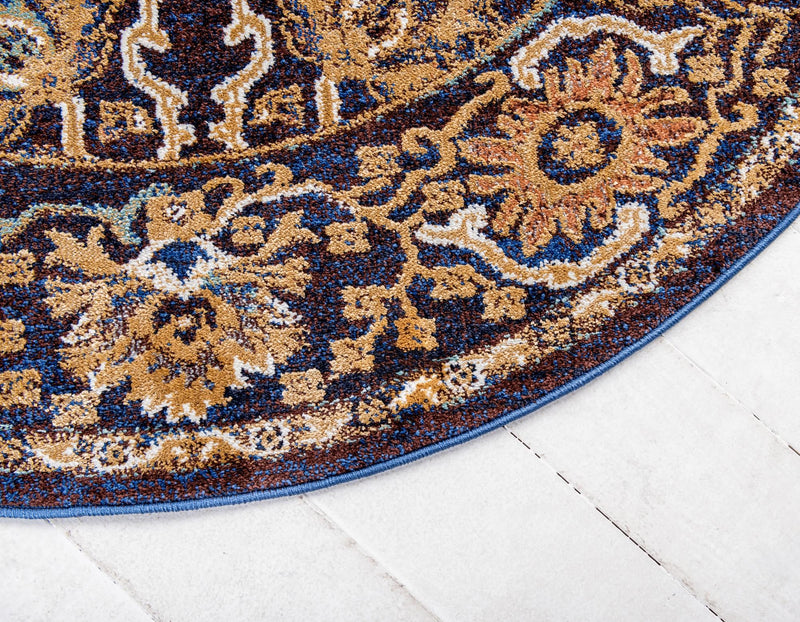 Charleston Elegance Collection Area Rug -  Bluffton Round Dark Blue  lifestyle 40