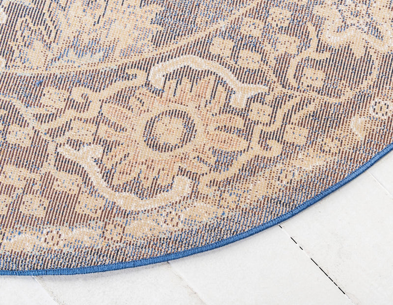 Charleston Elegance Collection Area Rug -  Bluffton Round Dark Blue  lifestyle 44