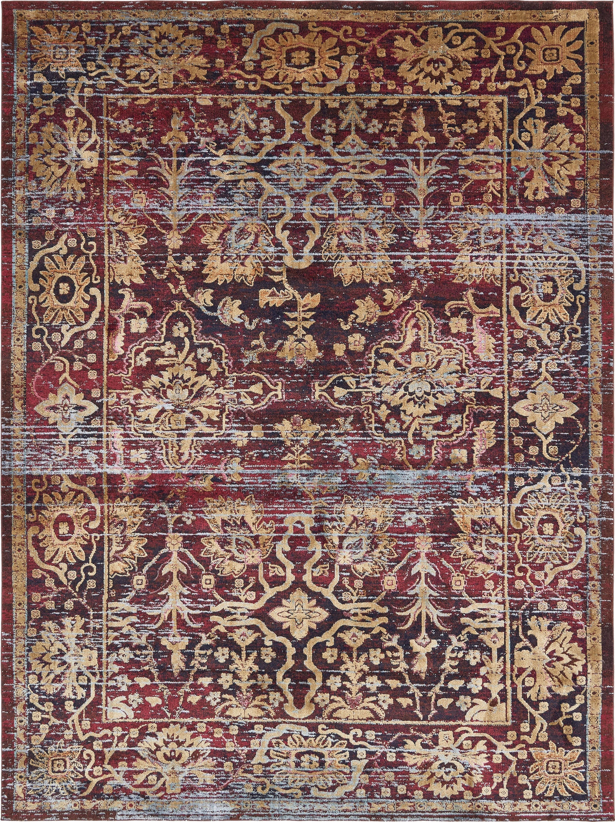 Charleston Elegance Collection Area Rug -  Bluffton Rectangle Rust Red  lifestyle 2