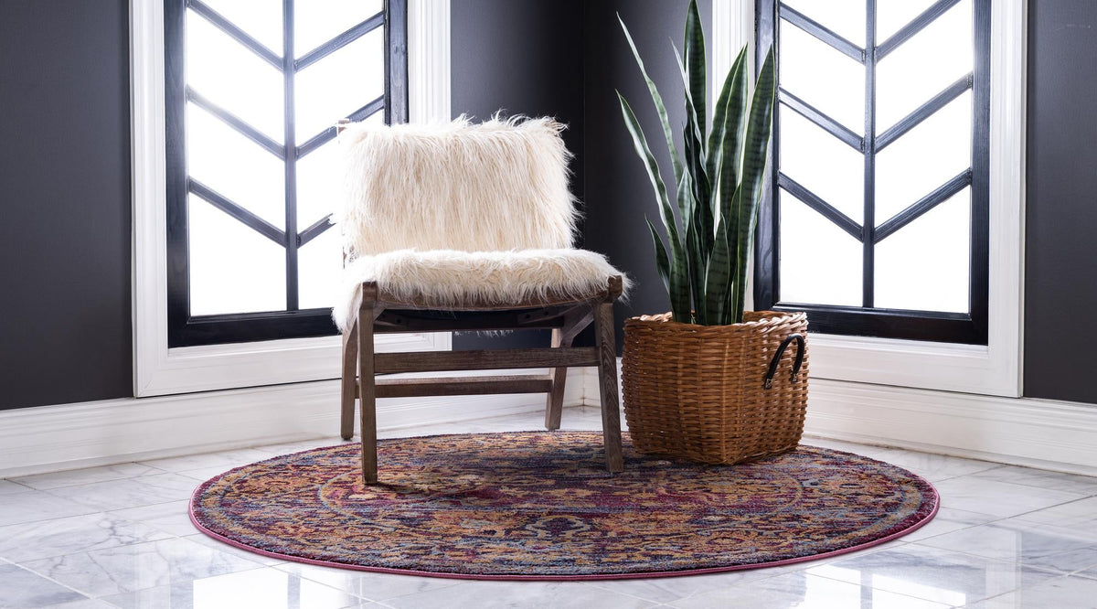 Charleston Elegance Collection Area Rug -  Bluffton Round Rust Red  lifestyle 22
