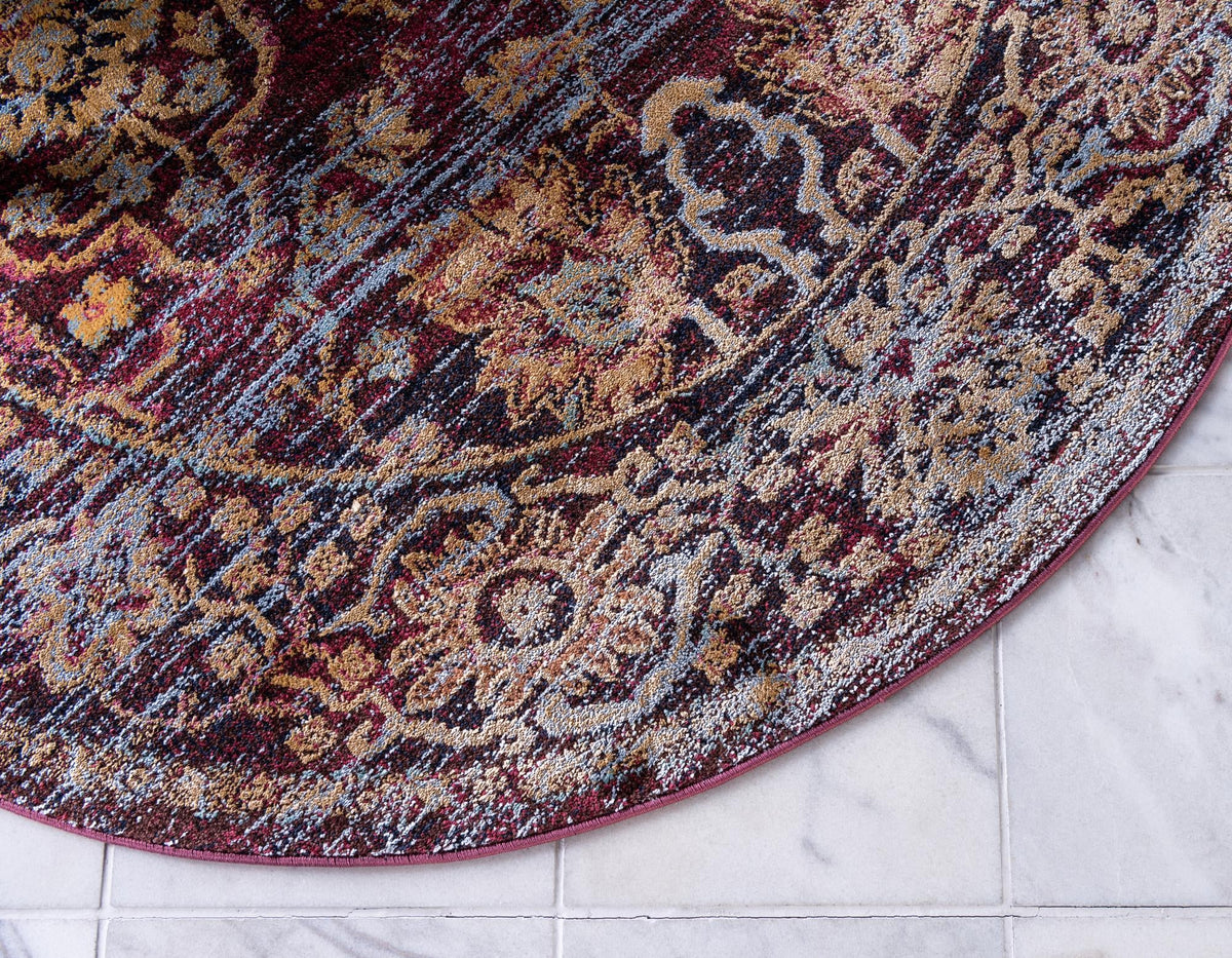 Charleston Elegance Collection Area Rug -  Bluffton Round Rust Red  lifestyle 42
