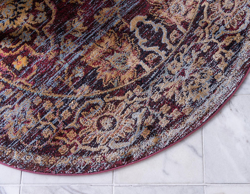 Charleston Elegance Collection Area Rug -  Bluffton Round Rust Red  lifestyle 42