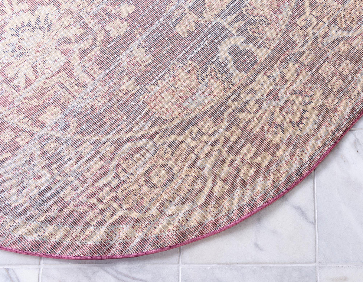 Charleston Elegance Collection Area Rug -  Bluffton Round Rust Red  lifestyle 46