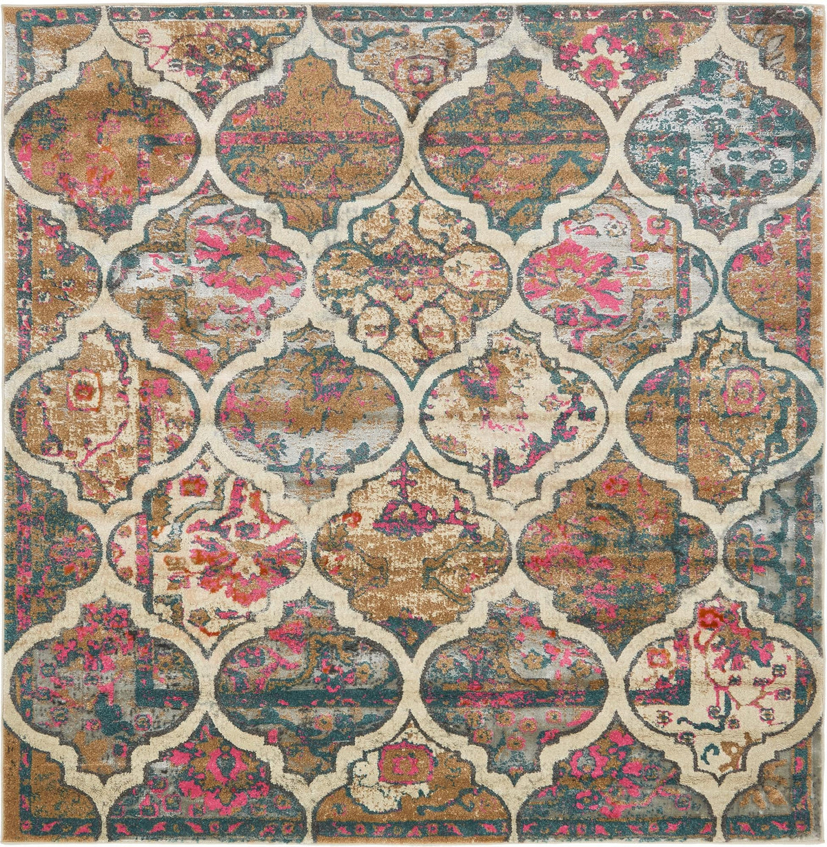 Serenade Oasis Collection Area Rug -  Tranquil Square Dark Beige  lifestyle 13