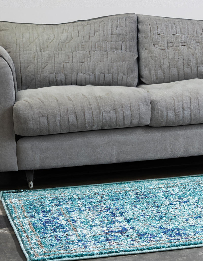Chateau Elegance Collection Area Rug -  Louvre Runner Light Blue  lifestyle 59