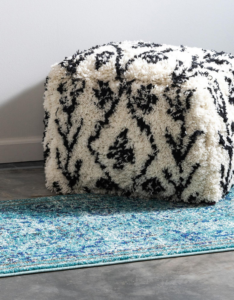 Chateau Elegance Collection Area Rug -  Louvre Runner Light Blue  lifestyle 73