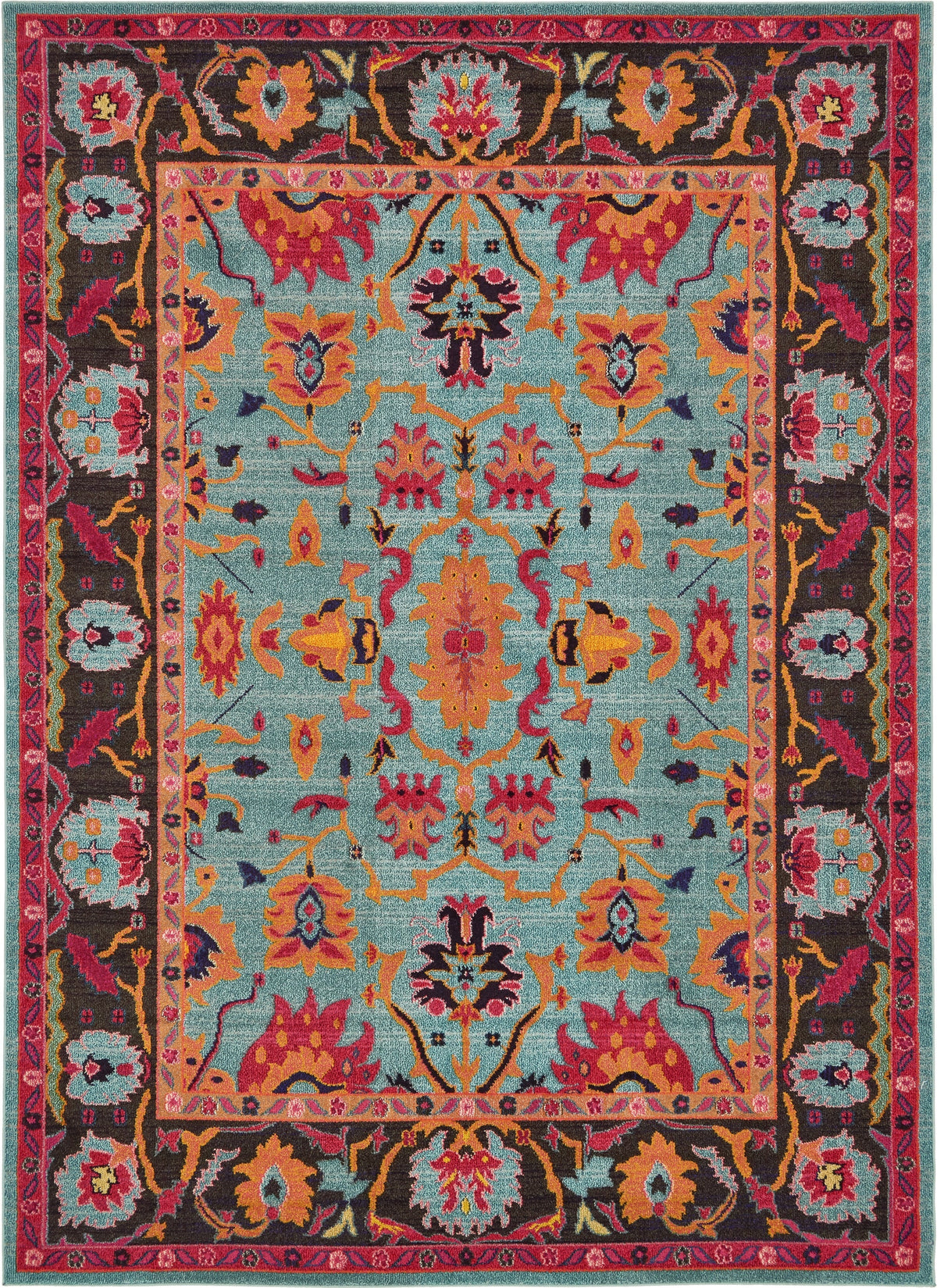 Chateau Elegance Collection Area Rug -  Giverny Rectangle Light Blue  lifestyle 4