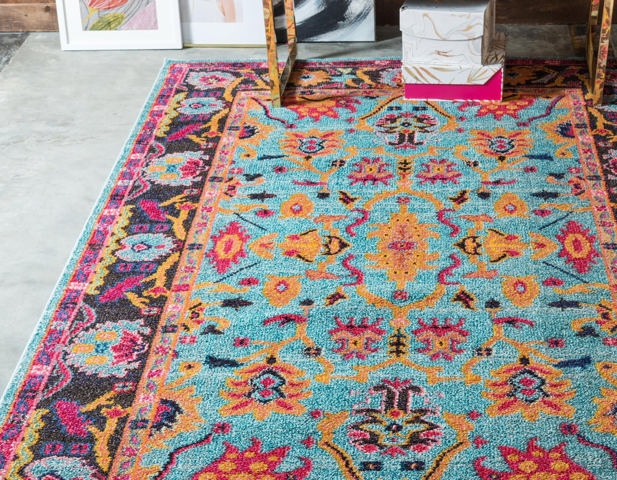 Chateau Elegance Collection Area Rug -  Giverny Rectangular Light Blue  lifestyle 21