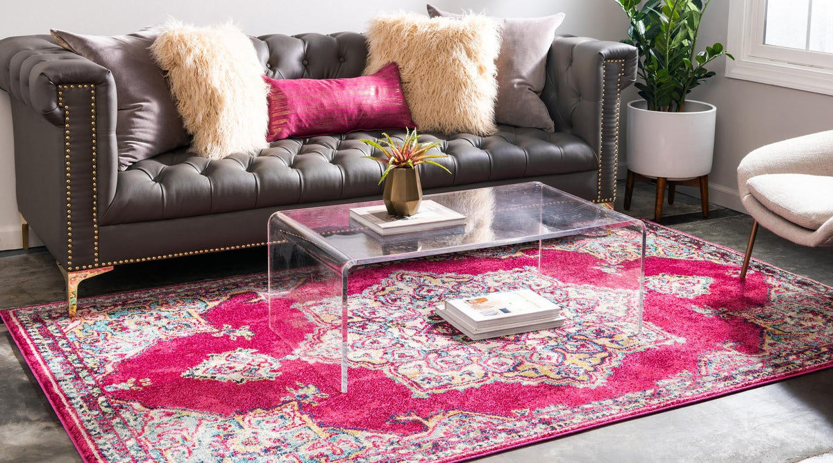 Chateau Elegance Collection Area Rug -  Riviera Rectangle Pink  lifestyle 8