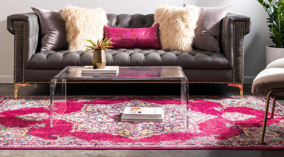 Chateau Elegance Collection Area Rug -  Riviera Rectangle Pink  lifestyle 11