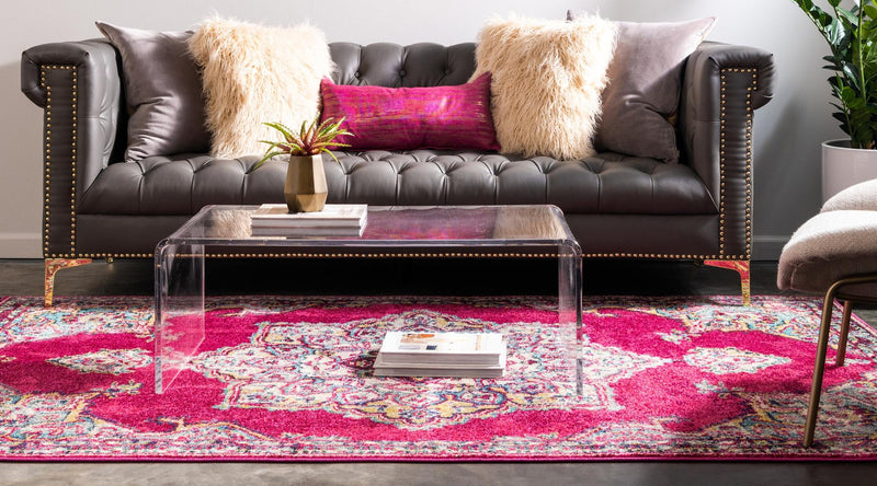 Chateau Elegance Collection Area Rug -  Riviera Rectangle Pink  lifestyle 11