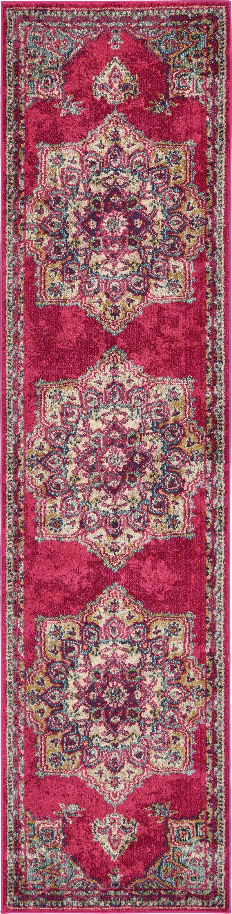 Chateau Elegance Collection Area Rug -  Riviera Runner Pink  lifestyle 44