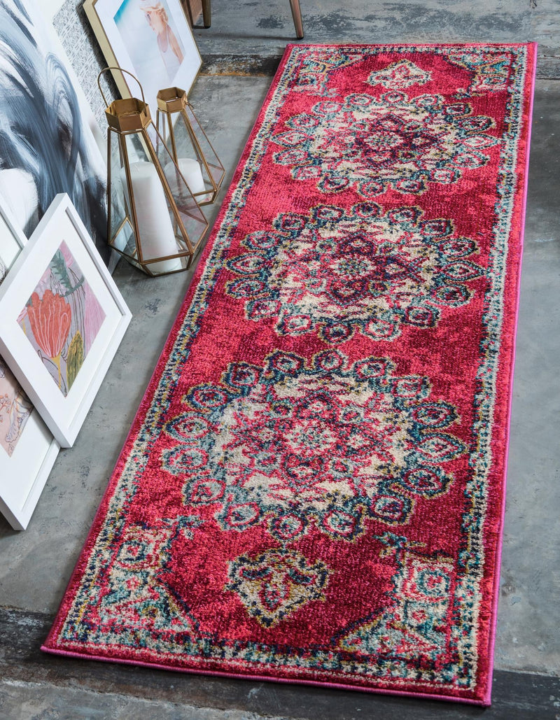 Chateau Elegance Collection Area Rug -  Riviera Runner Pink  lifestyle 48