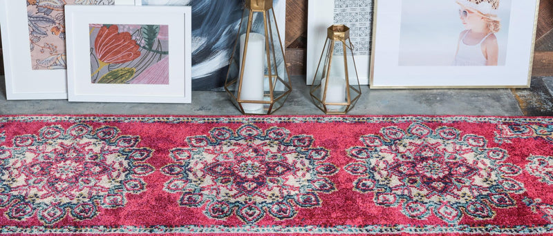 Chateau Elegance Collection Area Rug -  Riviera Runner Pink  lifestyle 56