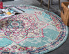 Chateau Elegance Collection Area Rug -  Riviera Round Light Blue  lifestyle 66