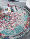 Chateau Elegance Collection Area Rug -  Riviera Round Light Blue  lifestyle 51