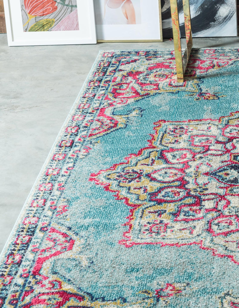 Chateau Elegance Collection Area Rug -  Riviera Rectangle Light Blue  lifestyle 12